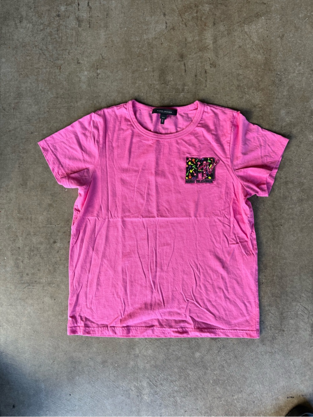 Women’s Marc Jacob’s x MTV collab Pink Graphic tee RARE